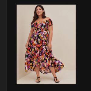 Torrid floral off shoulder dress